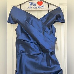 Elegant Blue Satin Dress